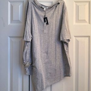 Express Grey asymmetrical tee